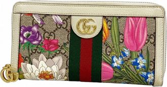 Gucci Beige Multi-Color Pvc Long Wallet (Bi-Fold) (Pre-Owned)
