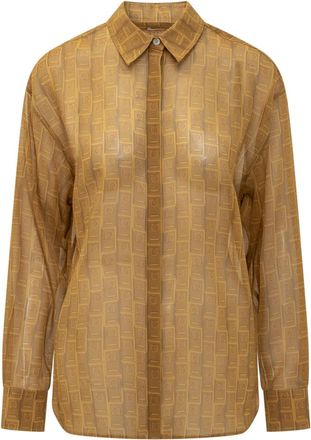 Ferragamo Yellow Oversized Logo Shirt