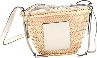 Loewe x Paula Ibiza Drawstring Basket Bag Raffia Small crossbody bag - Toni neutri