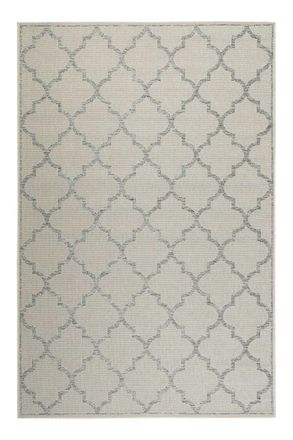 Wecon Home Alfombra beige con dise&ntilde;o oriental gris para exterior 170x120