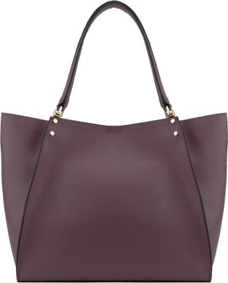 Pourchet Tassen, Dames, Paars, ONE Size, Leer, Hebdo Large Tote