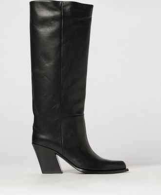 Vic Mati&eacute; Tapered-Toe Smooth Leather Knee-High Boots with a Flared High Heel
