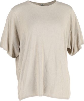 Toteme Short-Sleeved T-shirt in Beige Silk