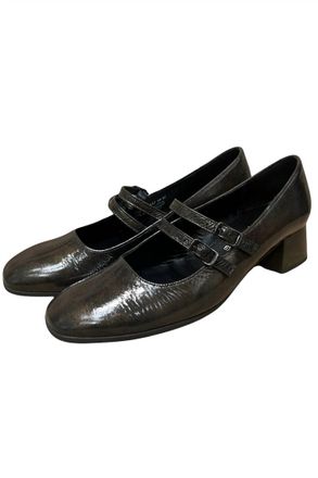 Gabor Womens Double Strap Chunky Heel In Bronze