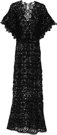 Norma Kamali Abito in pizzo a fiori - Nero