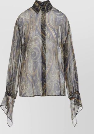 Etro silk blend paisley print long sleeve blouse