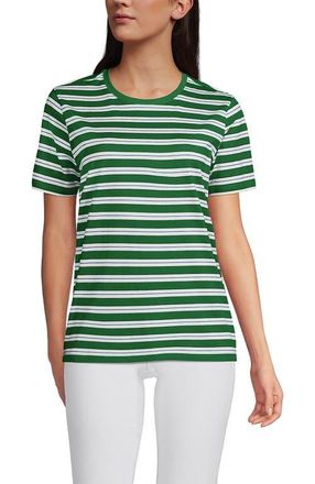 Lands End Relaxed Supima Cotton T-Shirt in Vibrant Clover Multi Stripe at Nordstrom, Size X-Large
