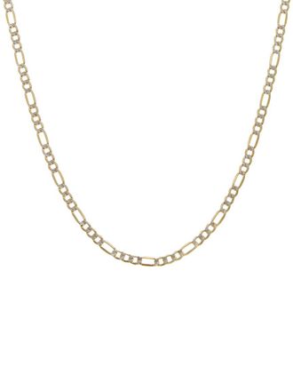 Italian Gold, Inc 10K 3Mm Pave Semi-Solid Figaro Necklace