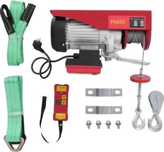 OEM Cabrestante El&eacute;ctrico, Capacidad De 600 Kg, Control Remoto, Color Rojo