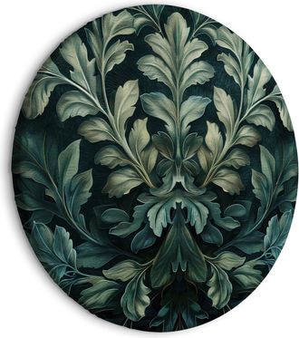 OEM Cuadro Redondo - Hojas Victorianas Verde Oscuro: Composici&oacute;n Escult&oacute;rica Bot&aacute;nica / Hojas Victorianas En Verde Oscuro