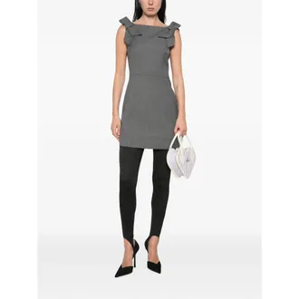 Shushu/Tong Bow-Detail Square Neckline Dress - Gray