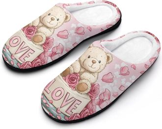 Generic Bear Cake Womens Slippers Warm House Slippers Indoor House Shoes with Anti-Skid Rubber Sole
