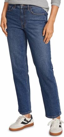 Eddie Bauer Authentic Voyager Perfect Straight Ankle Jeans In Indigo Blue