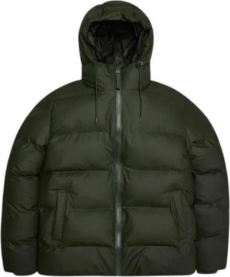 Rains Alta Puffer Jacket - Heren - Winterjassen - Groen - S - Leer - Jassen