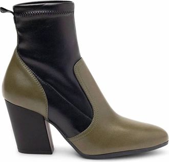 Hogan Womens Two-Tone Block-Heel Boots In Green