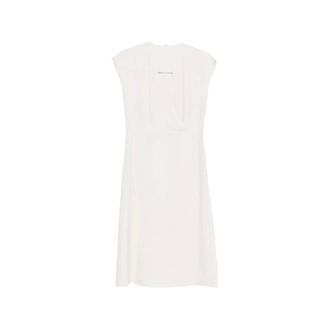 Calvin Klein Midi Dresses, female, Beige, Size: XS Wrap Midi Dress