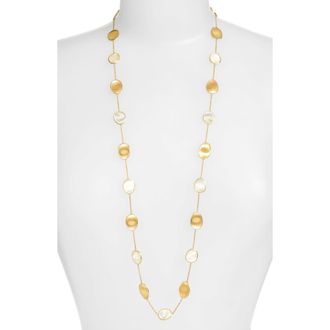 Marco Bicego Lunaria Mother of Pearl Long Strand Necklace in White Mother Of Pearl at Nordstrom, Size 36