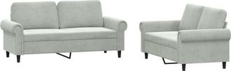 vidaXL Vidaxl - Juego De Sof&aacute;s Con Cojines 2 Piezas Terciopelo Gris Claro