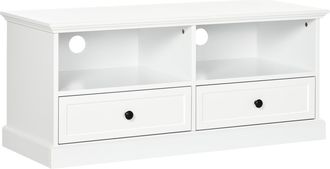 HOMCOM TV Stand with Drawers Shelves and Cable Management - for 45 TVs - White | TJ Hughes