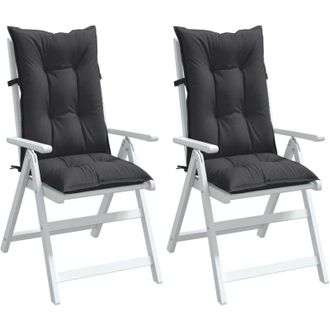 vidaXL Cuscini Sedia Schiena Alta 2 Antracite Mélange 120x50x7 Tessuto - Vidaxl