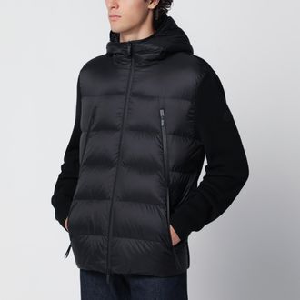 Moncler Cardigan imbottito con cappuccio nero