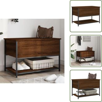 vidaXL The Living Store Panca Portaoggetti Rovere Marrone 70x42,5x47 Legno Multistrato - Panca portaoggetti