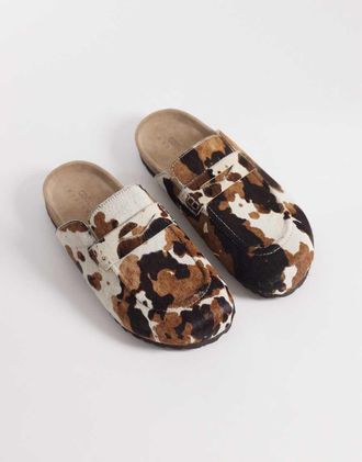 Asos Mocassini college con stampa maculata-Multicolore