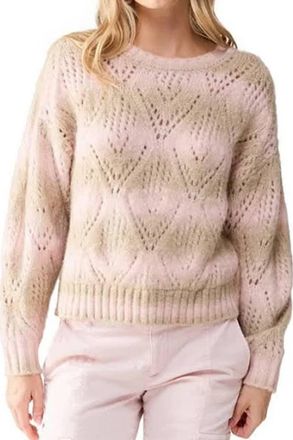 Sanctuary Striped Pointelle Sweater In Green/pink