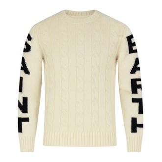 MC2 Saint Barth Round-neck Knitwear, male, White, XL, Round Neck Jumper