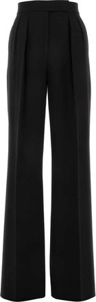 Pianoforte di Max Mara Womens Black Stretch Wool Karub Wide-leg Panta - Size EU 36 (Womens)