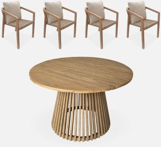 Sweeek Mesa De Comedor Interior/exterior Madera De Acacia De 4 Plazas