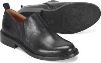 S&ouml;fft Womens Naisbury Leather Slip-On In Black