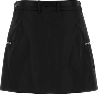 Prada Womens Black Re-Nylon Mini Skirt Nero Gonne