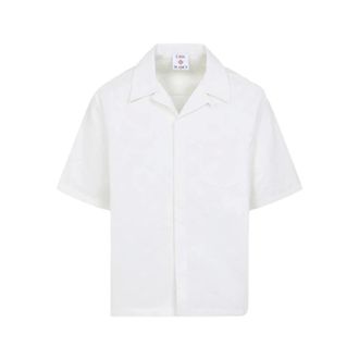 Casablanca Short Sleeve Shirts, male, White, Size: XL Sp26-Sh-228 Monogram Short Sleeve Shirt