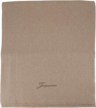 Jacquemus Unisex Scarf Beige Wool