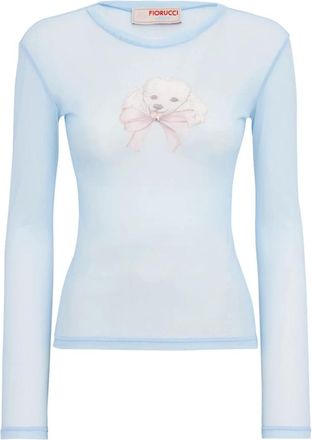 Fiorucci Long Sleeve Tops, female, Blue, Size: XS Long Sleeve Tops
