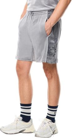 Sergio Tacchini Cresta Velour Short in Sleet at Nordstrom, Size Xxx-Large