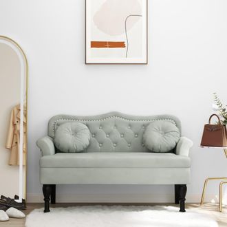 vidaXL Banco Con Cojines Gris Claro 120,5x65x75 Cm Terciopelo Vidaxl