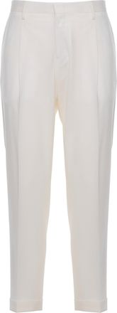 BRIGLIA 1949 Ivory Tiberios Wool Straight-Leg Pants