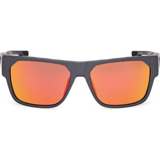 adidas 57mm Navigator Sunglasses in Matte Black /Roviex Mirror at Nordstrom