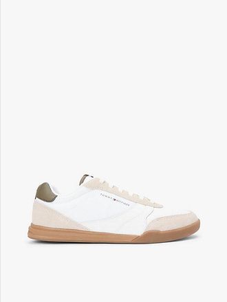 Tommy Hilfiger Mixed Texture Cupsole Trainers With Leather