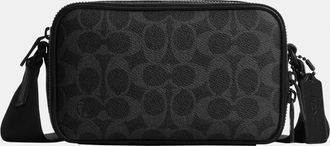 Coach Mens Colton Crossbody Bag 19 In Signature Canvas - Black - One Size