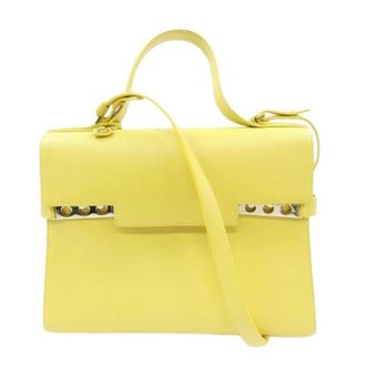 Delvaux Pre-owned Leren Handtas - Dames - Pre-owned - Geel - Maat: ONE Size Leer
