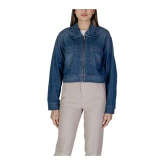 Replay Blazer met polokraag en ritssluiting - Dames - Jassen - Blauw - Maat: XS Katoen