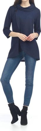 Papillon Waffle Crossover Top In Navy