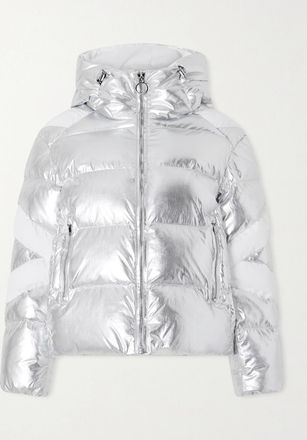 Fusalp Piumino Trapuntato In Shell Metallizzato Con Cappuccio Charloy - Argento