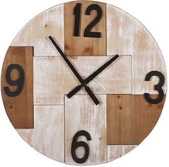 Beliani Beliani - Reloj de pared madera clara redondo ø 60 cm hecho a mano números negros rústico minimalista Michapan