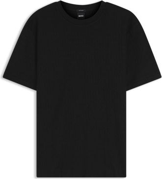 BOSS Geometric-jacquard T-shirt in cotton