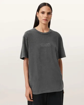 AllSaints Cotton Wings Graphic Oversized T-Shirt, Size: XS