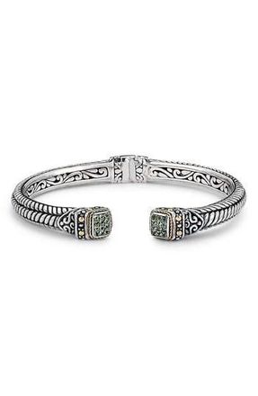 Samuel B. Woven Pav&eacute; Tipped Bangle in Peridot at Nordstrom Rack